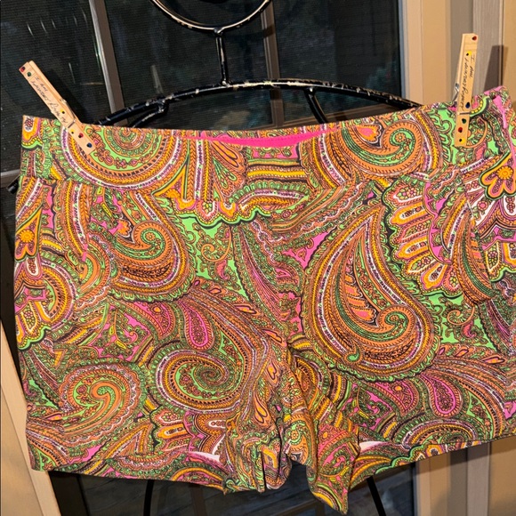 J. Crew Colorful Paisley Print Sz 6 Women's Chino Shorts w Pockets‎ - Picture 2 of 9